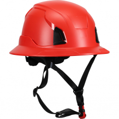 PIP 280-HP1491RM-FB-15, Traverse, Safety Helmets, Red, OS, Full Brim, Non, Vented, Industrial Climbi
